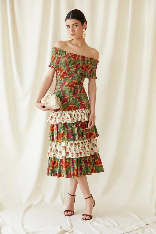 Multicolor May Midi Dress