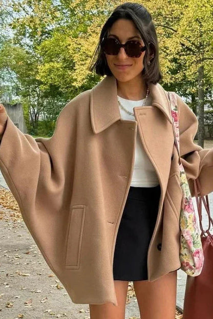 Quiet Luxury Asymmetric Cape Coat