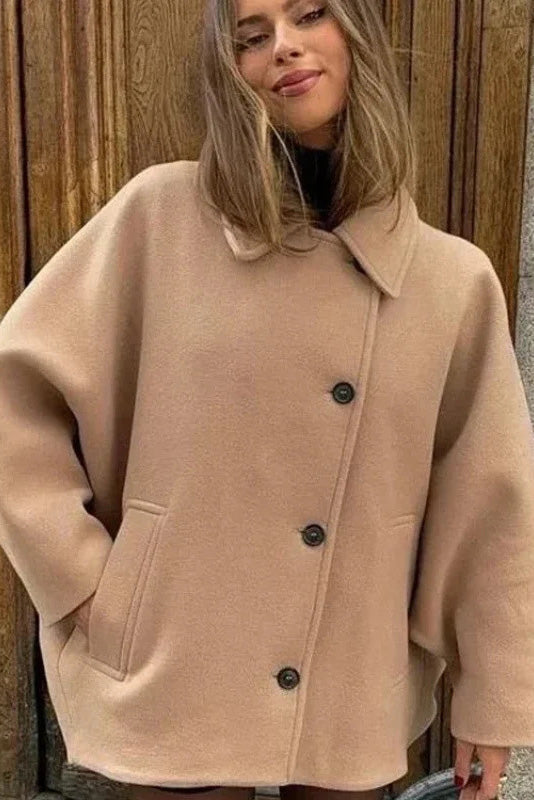 Quiet Luxury Asymmetric Cape Coat