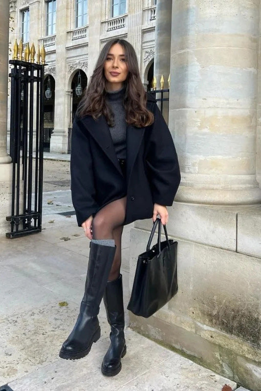 Quiet Luxury Asymmetric Cape Coat