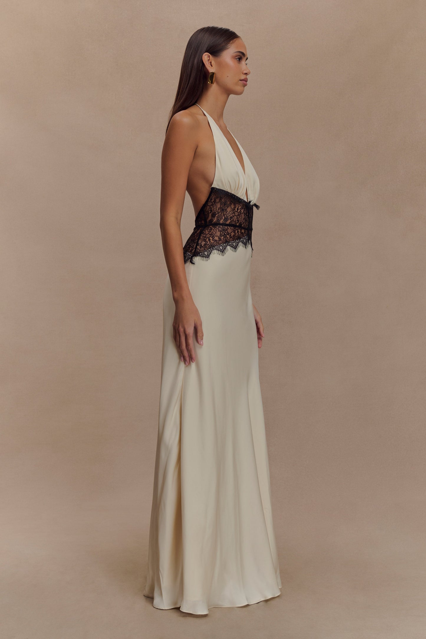 Midnight Serenade Halter Gown