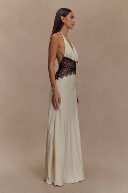 Midnight Serenade Halter Gown