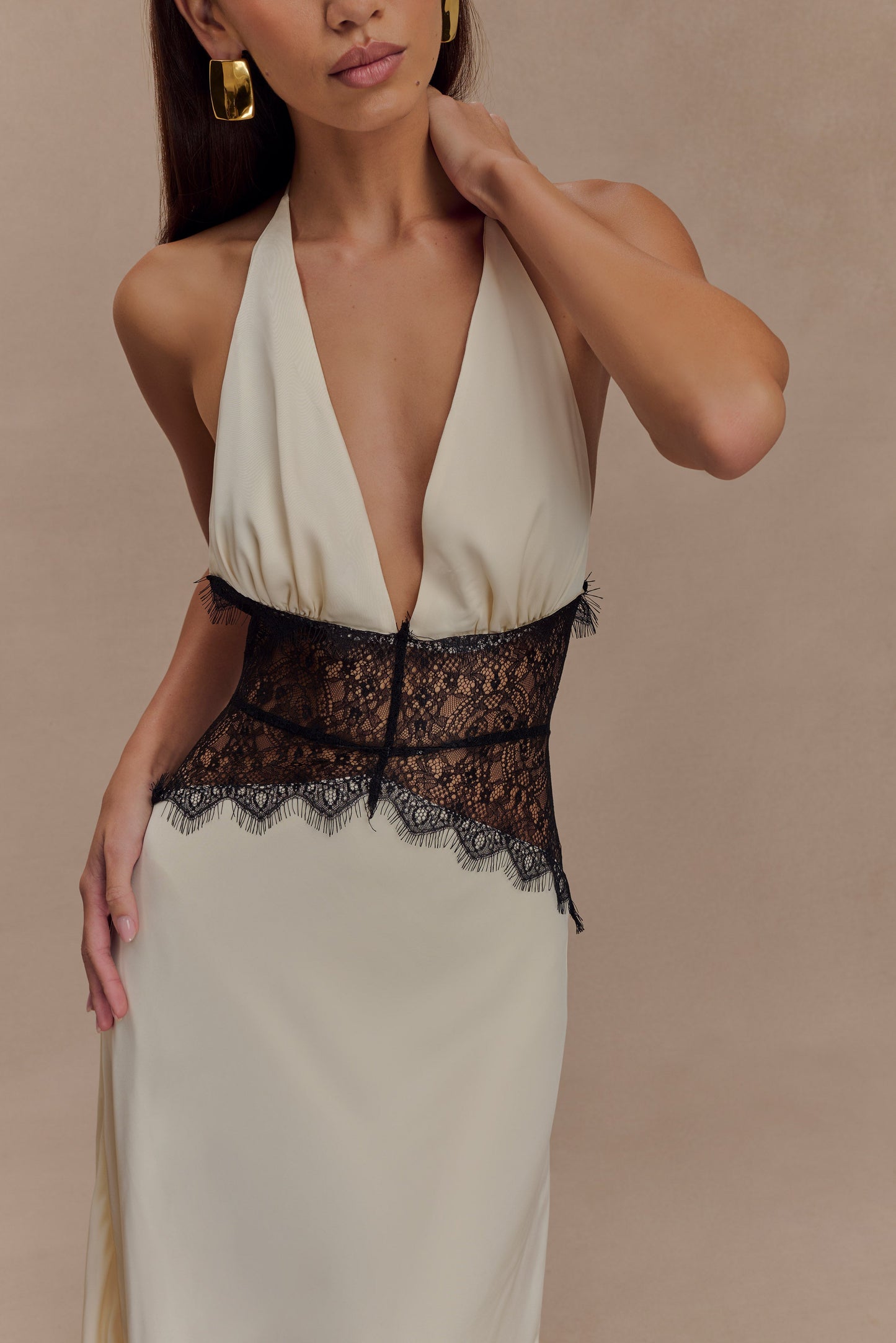Midnight Serenade Halter Gown