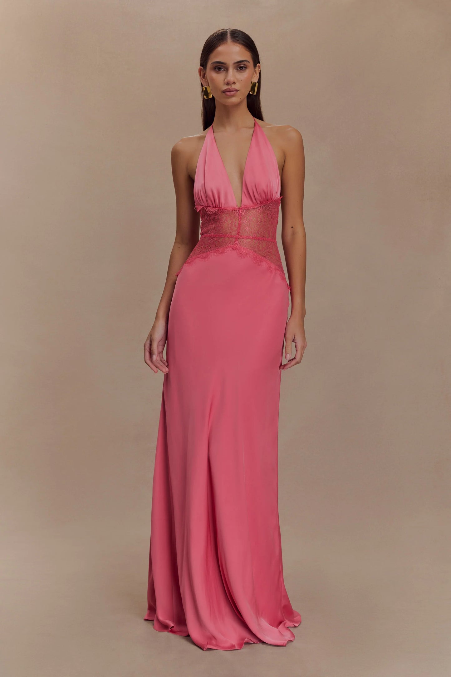 Midnight Serenade Halter Gown