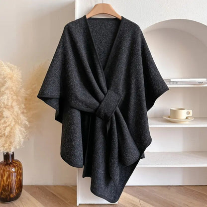 Luxurious Poncho Windproof Shawl Coat