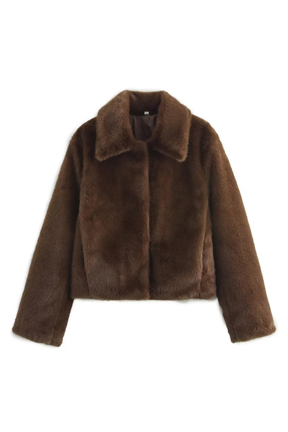 Cocoa Tone Plush Lapel Jacket