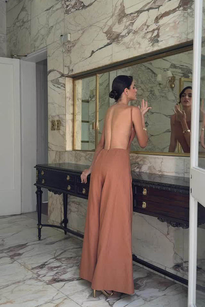 Open Back Flowy Jumpsuit