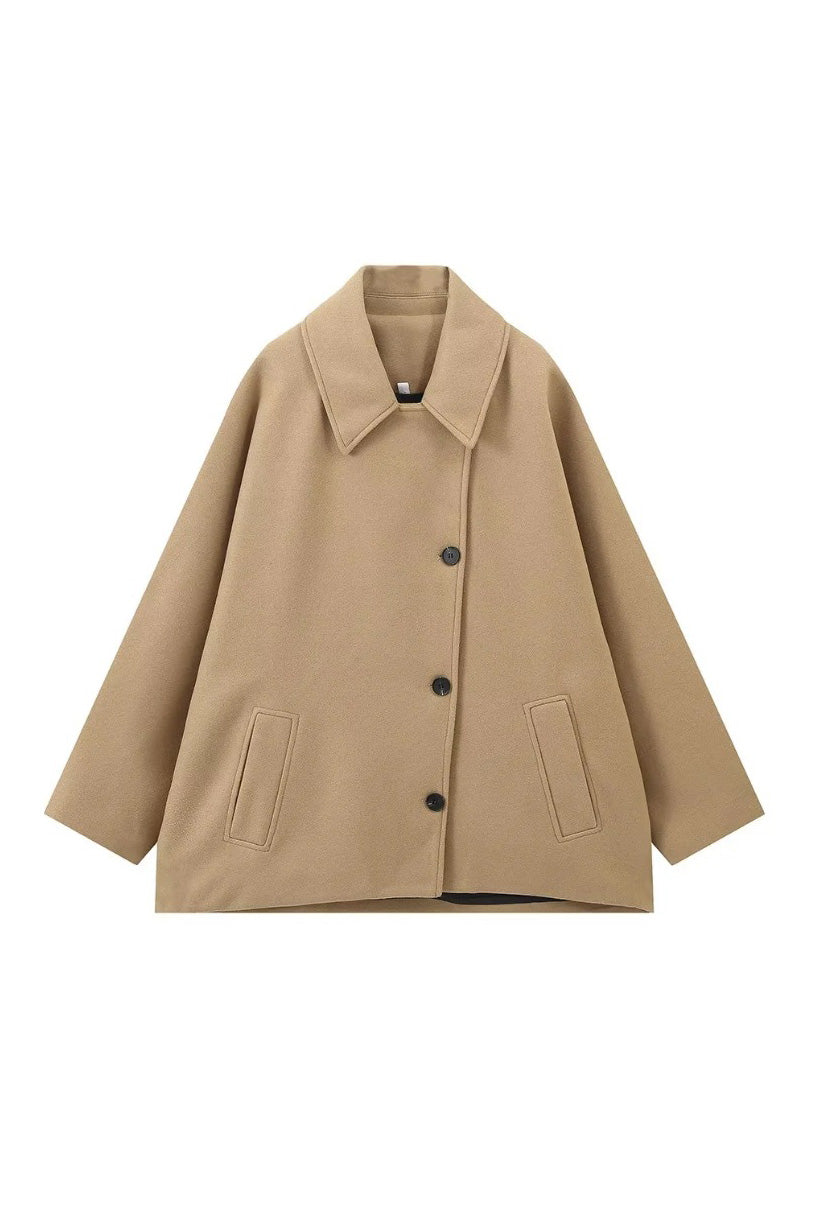 Quiet Luxury Asymmetric Cape Coat