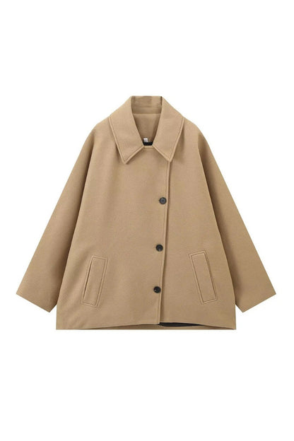 Quiet Luxury Asymmetric Cape Coat