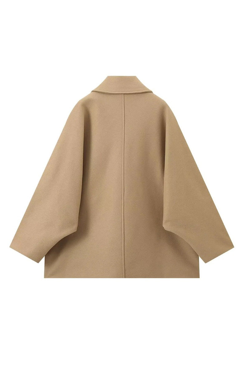 Quiet Luxury Asymmetric Cape Coat
