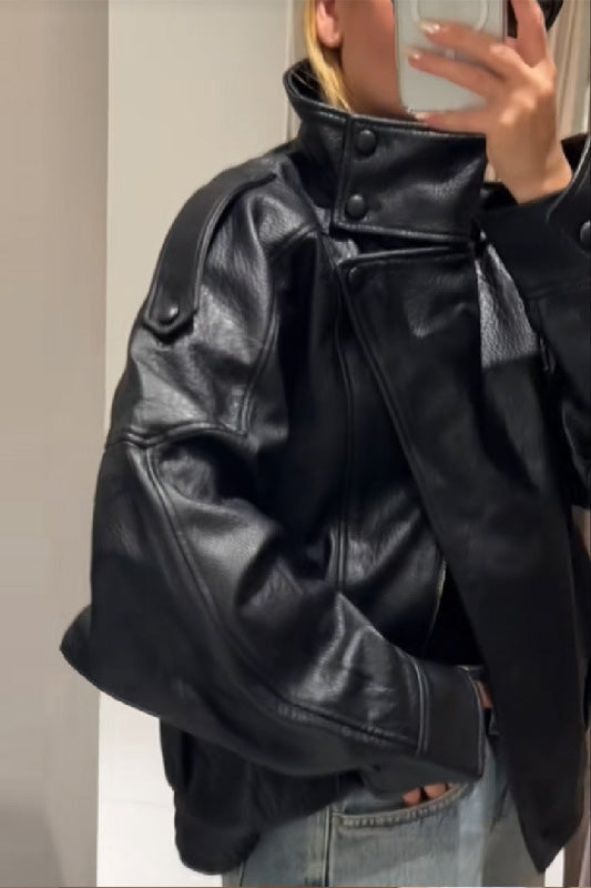 Matte Crinkle PU Jacket