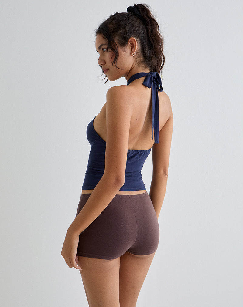 Image of Lorie Halter Top in Cupro Navy