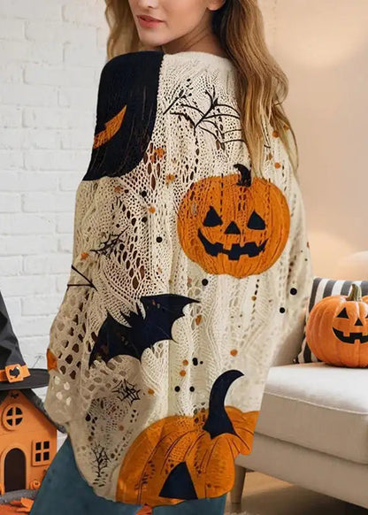 Halloween Pumpkin Print Knit
